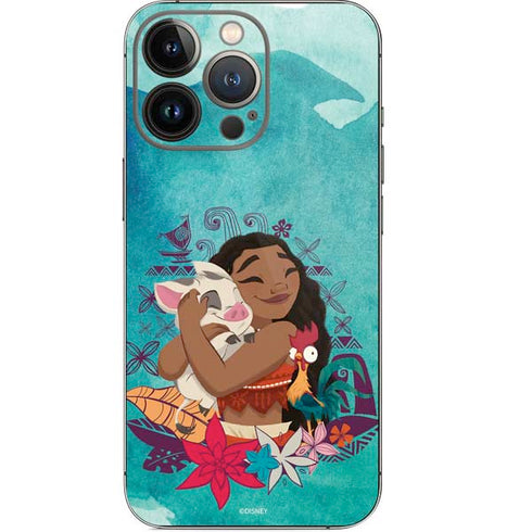 Disney Princess Moana with Pua and Heihei iPhone 14 Pro Skin